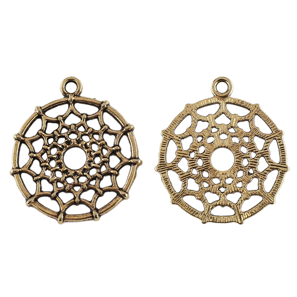22x 22mm/ Round Dream Catcher Gold