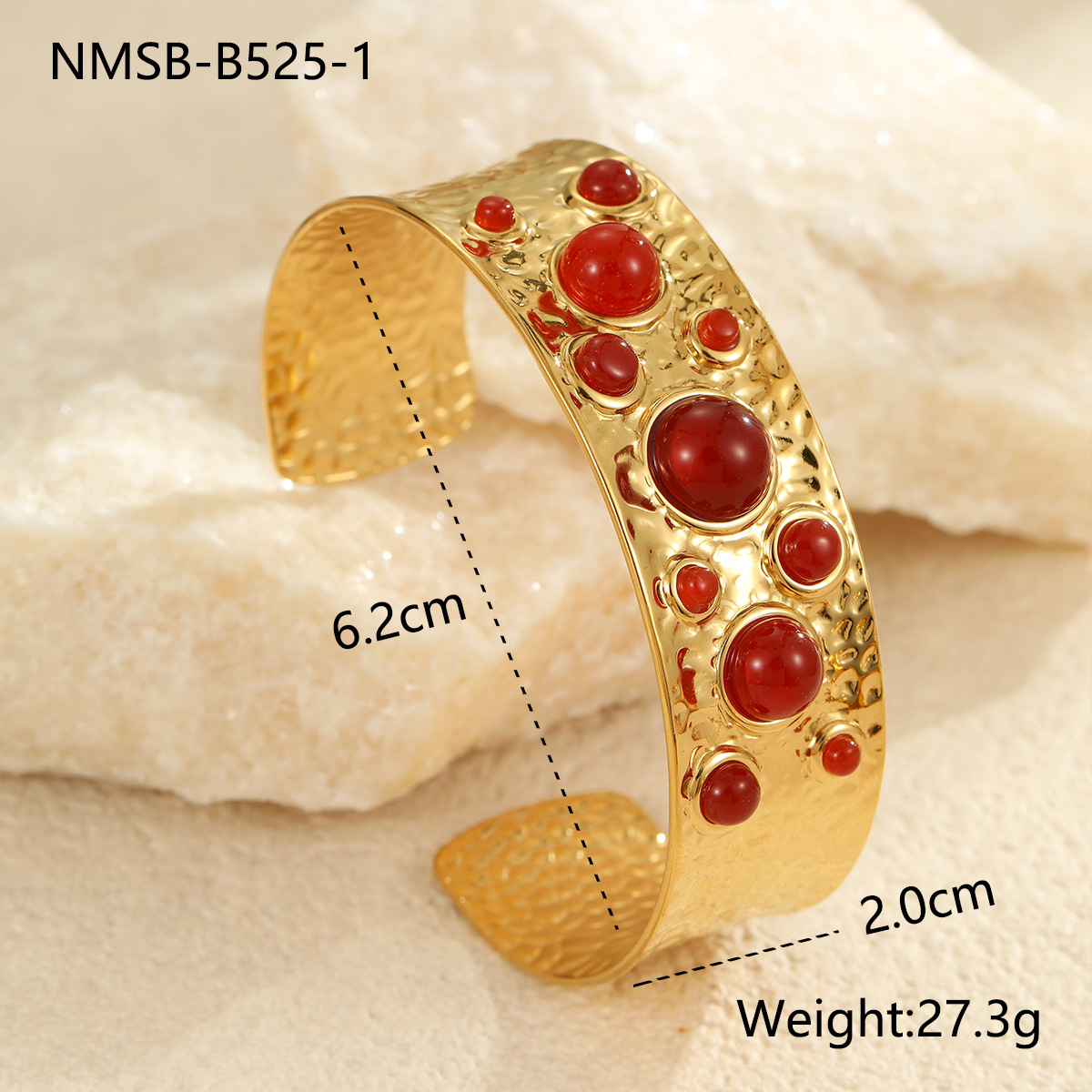 Nmsb-b525-1 red agate bracelet