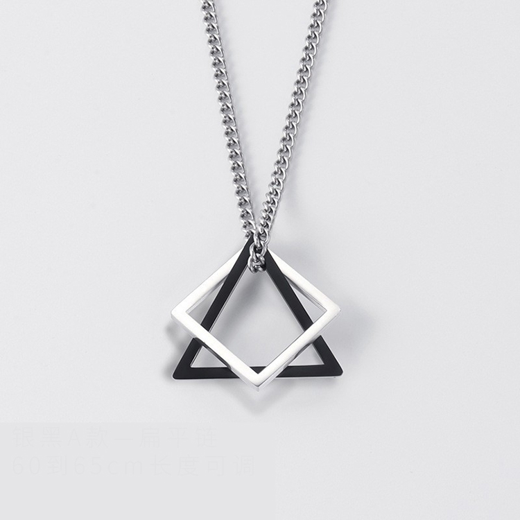 Silver Black A Flat Chain