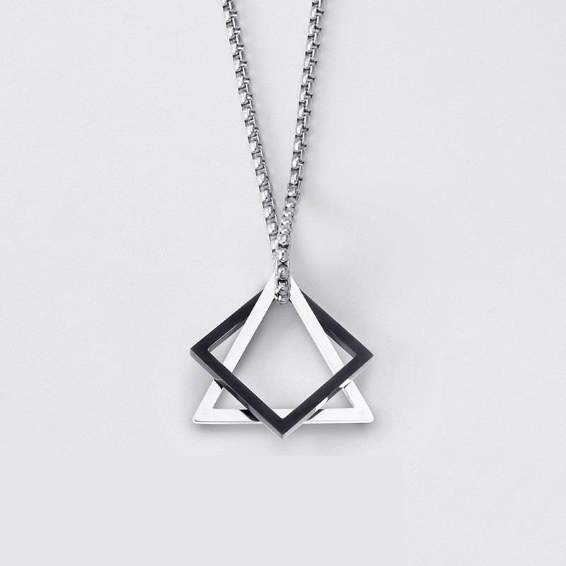 Silver Black B Square Bead Chain