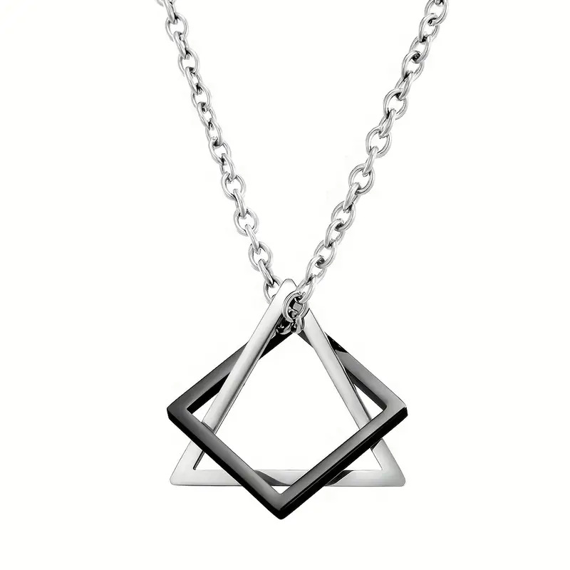 Silver black B section cross chain