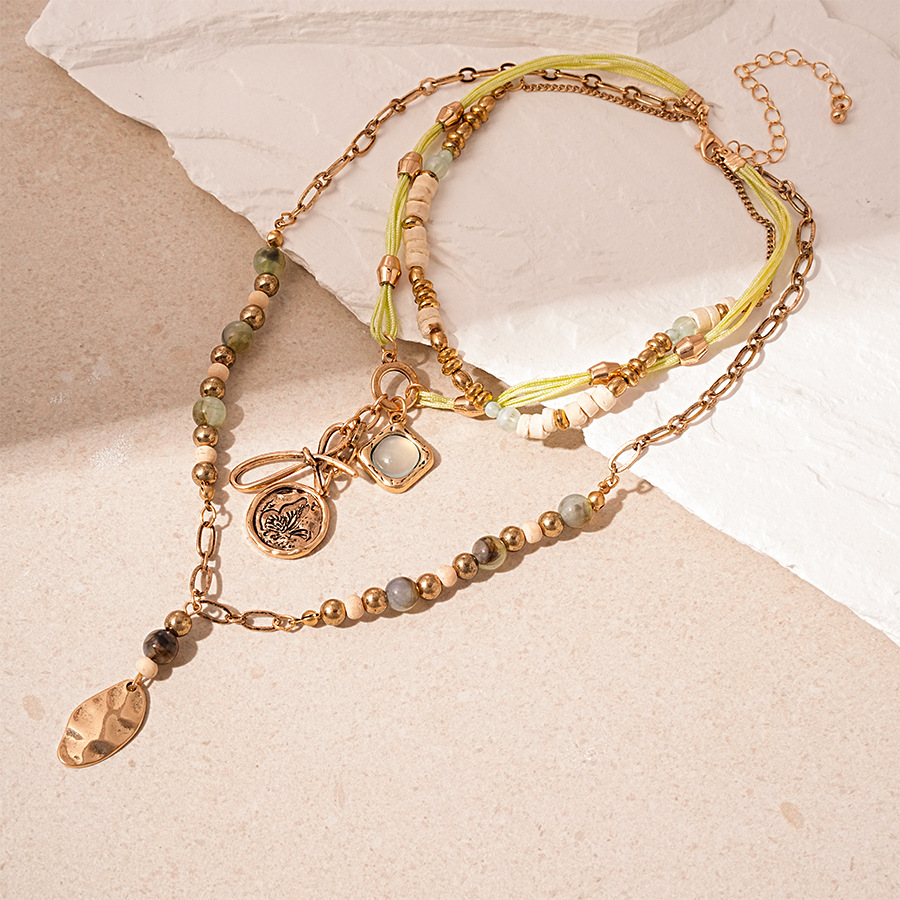 Green Multi-Layer Beaded Necklace
