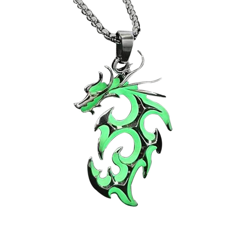 Green Dragon with stainless steel square Pearl Chain