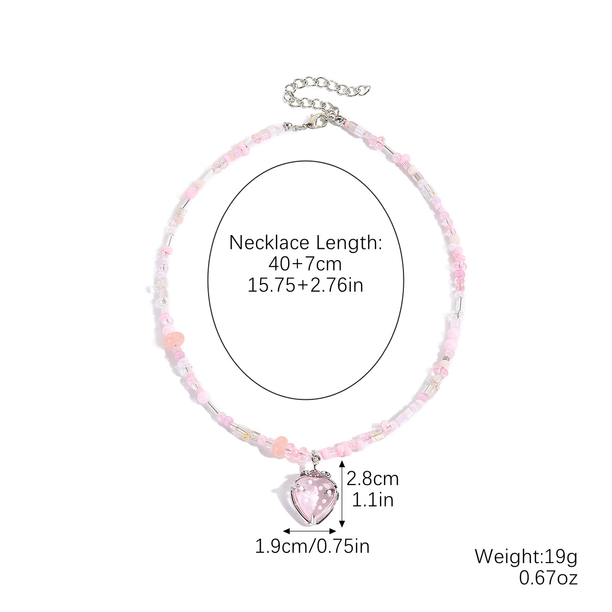 N2503-15 pink crystal + love strawberry