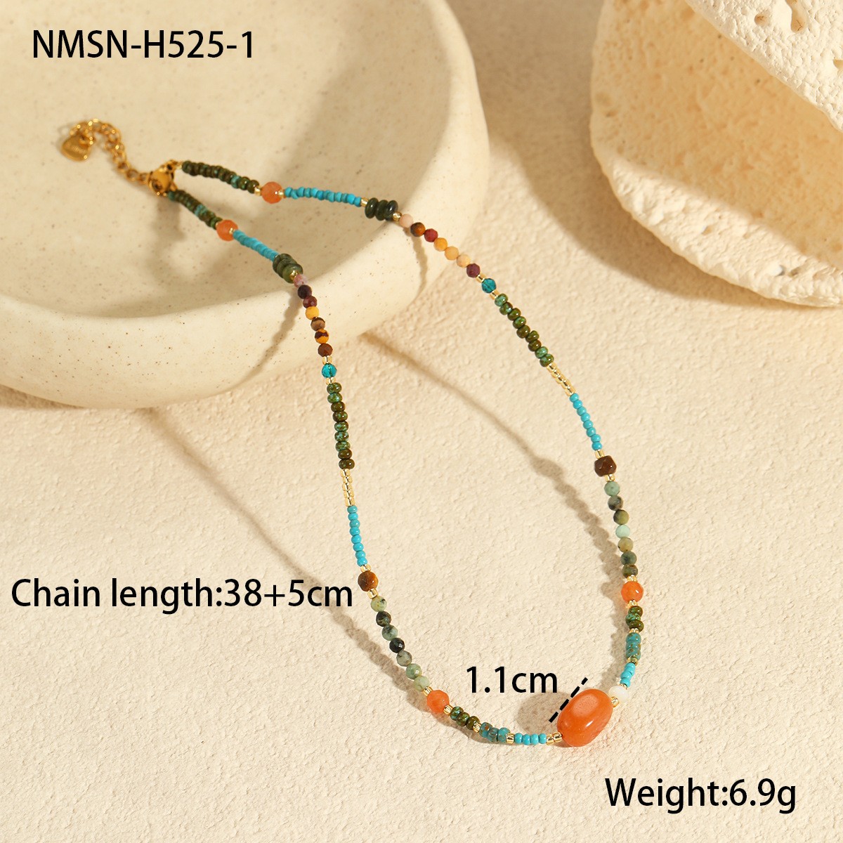 Nmsn-h525-1 red coral necklace