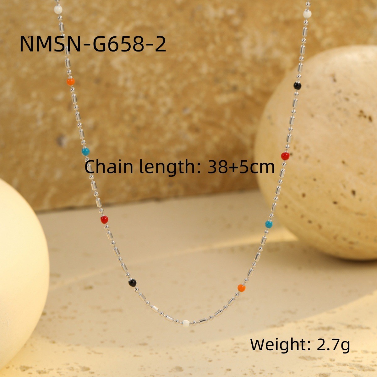 Nmsn-g658-2 steel color rice beads