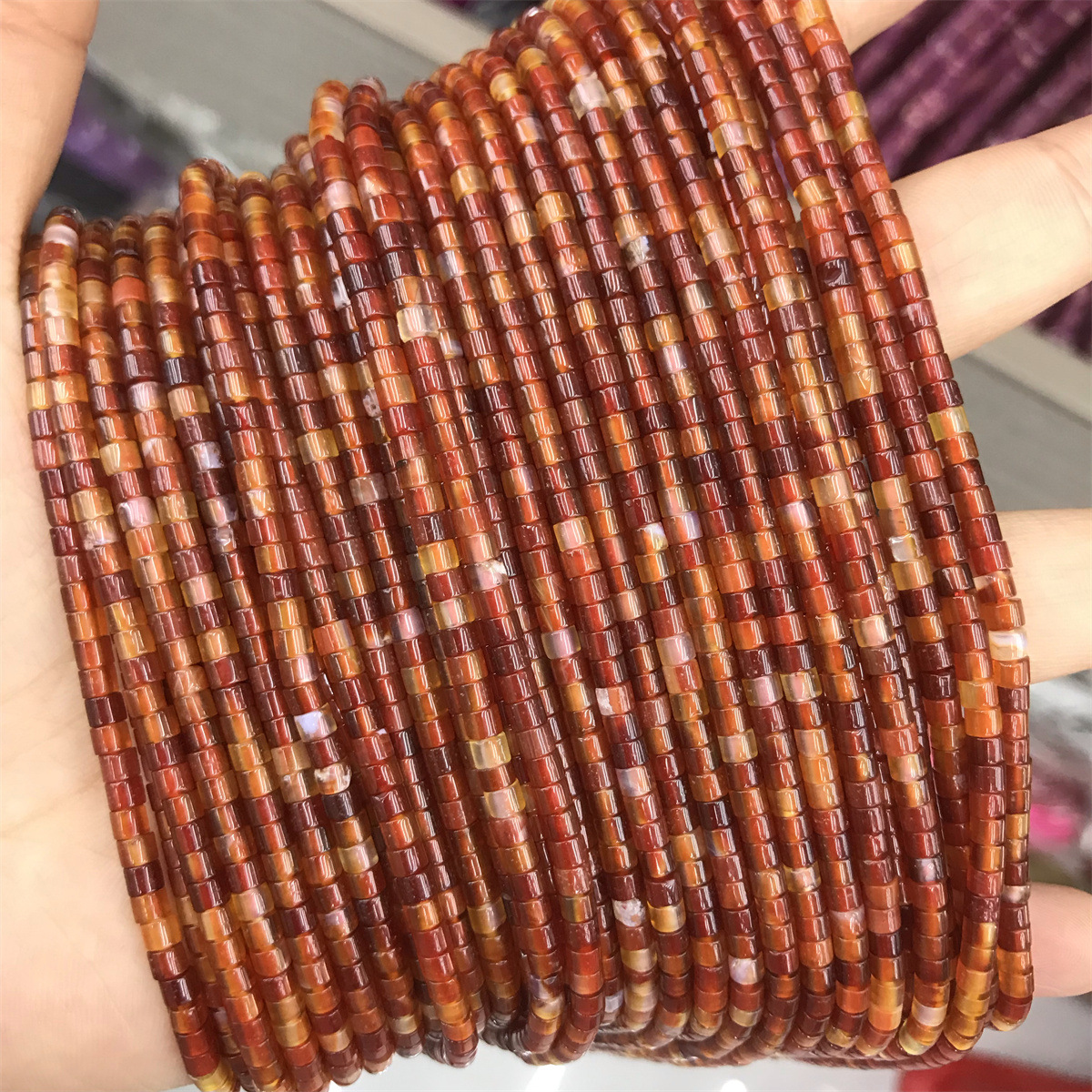 Haixi piece: 2*3mm red agate