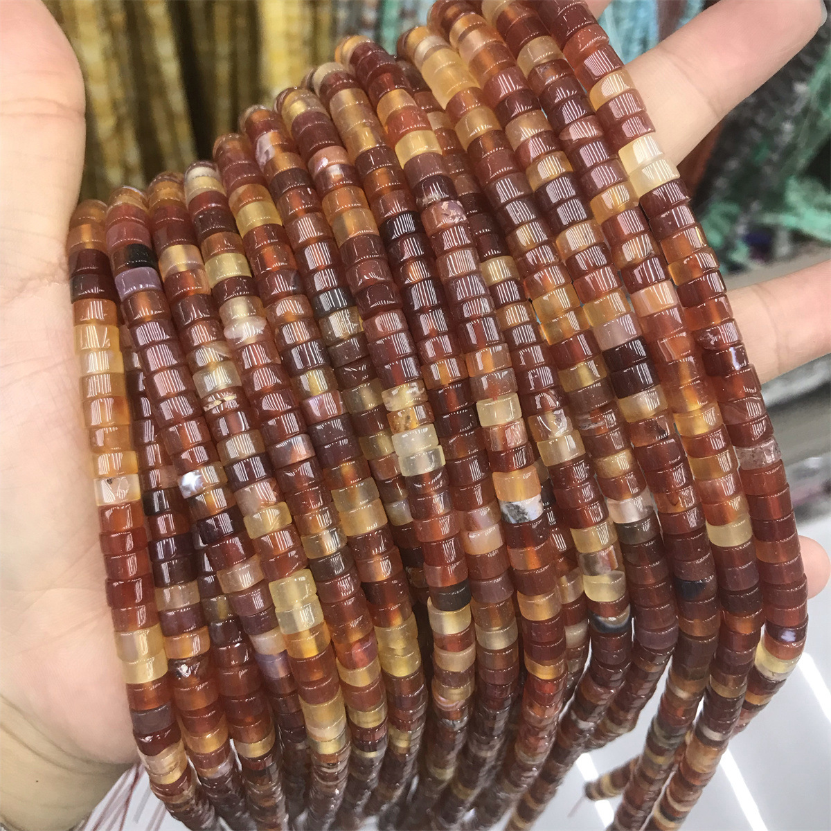 Haixi slices: 3*6mm red agate