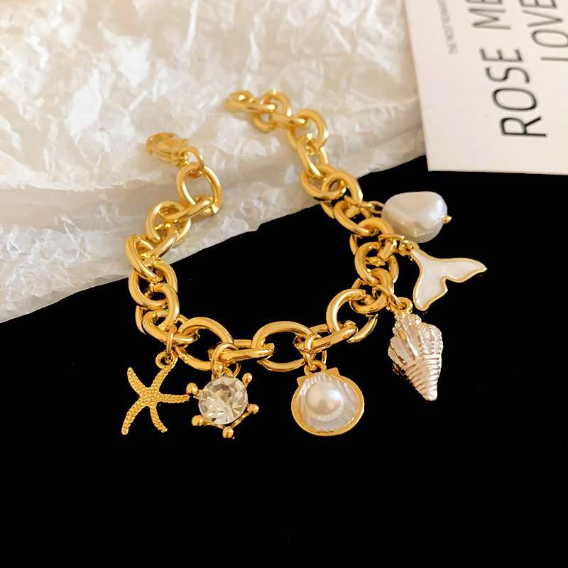 White Starfish Conch Bracelet