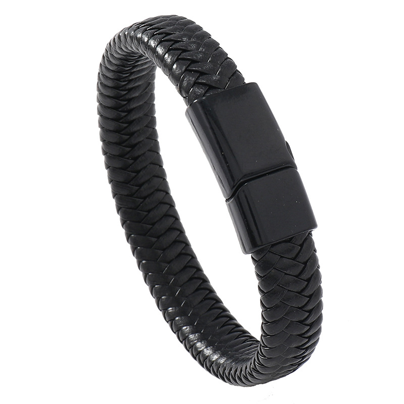 Black buckle black leather
