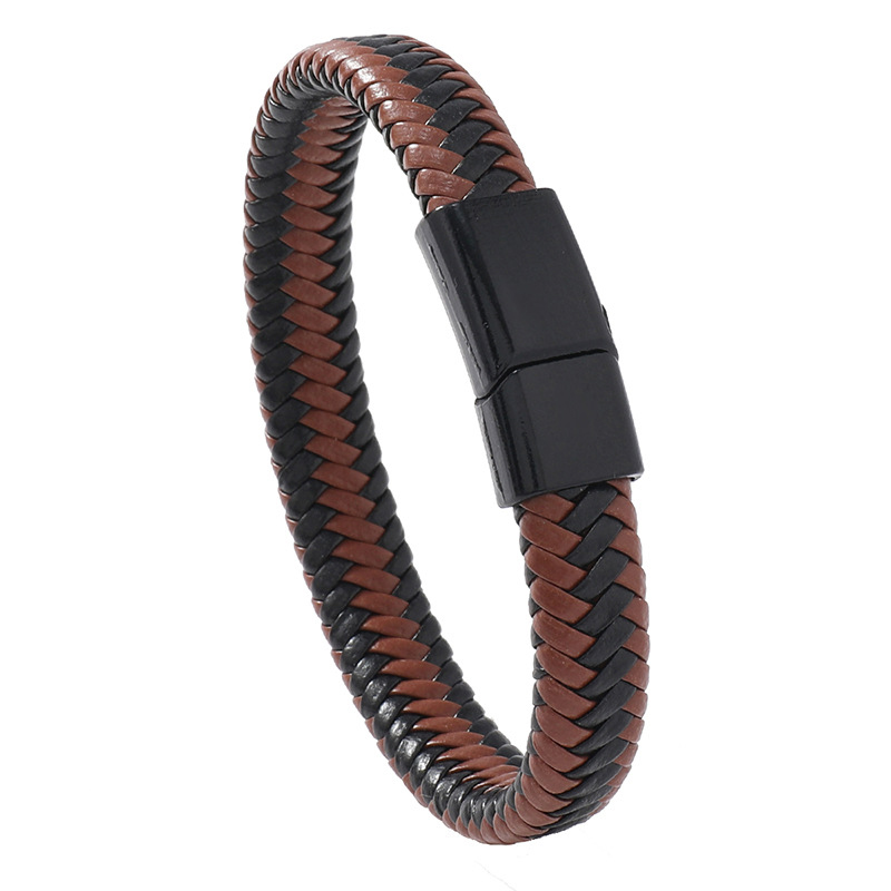 Black buckle brown leather