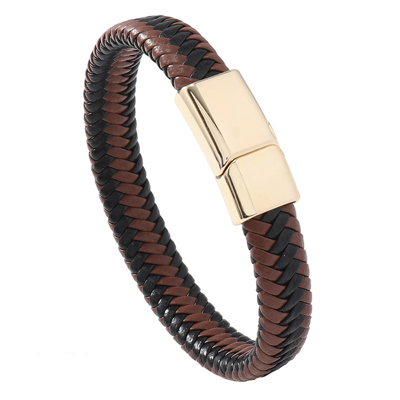 Gold buckle brown leather
