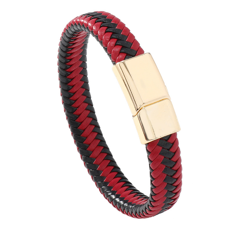 Gold buckle red leather
