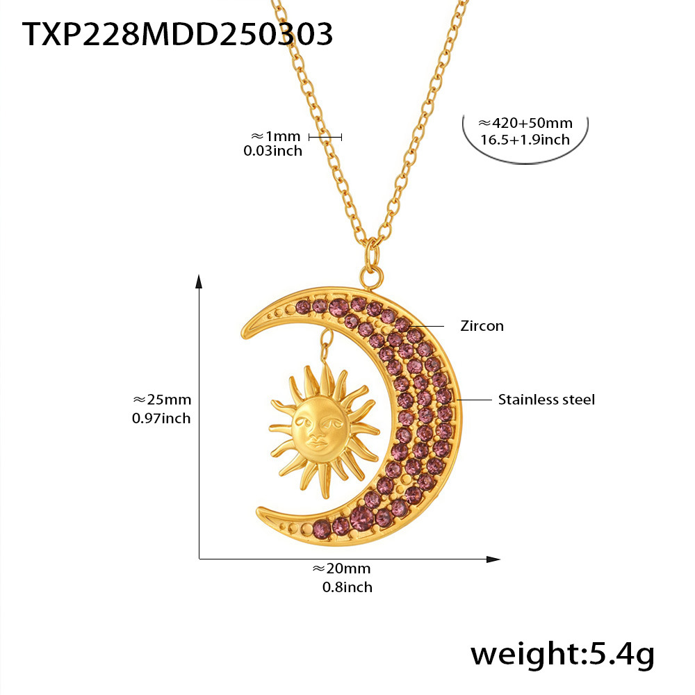 Golden pink zircon necklace