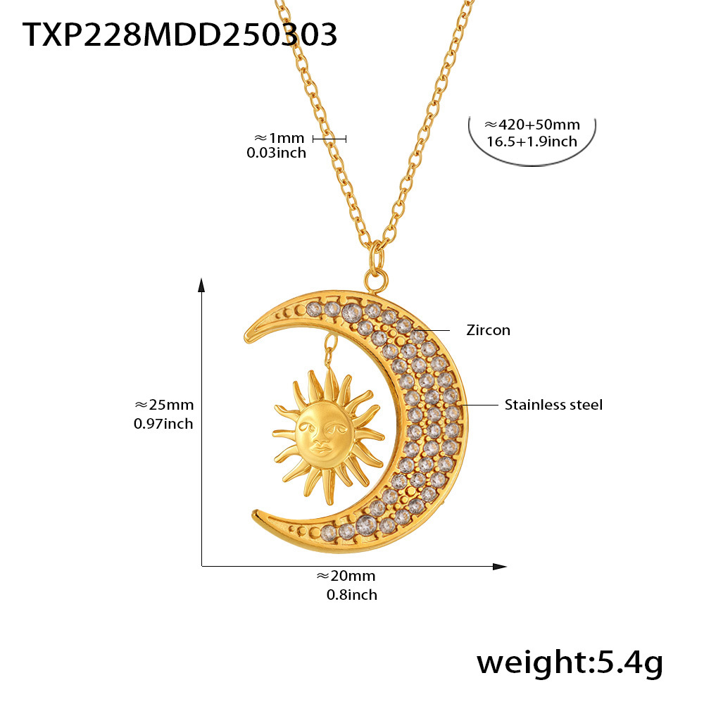 Golden white zircon necklace