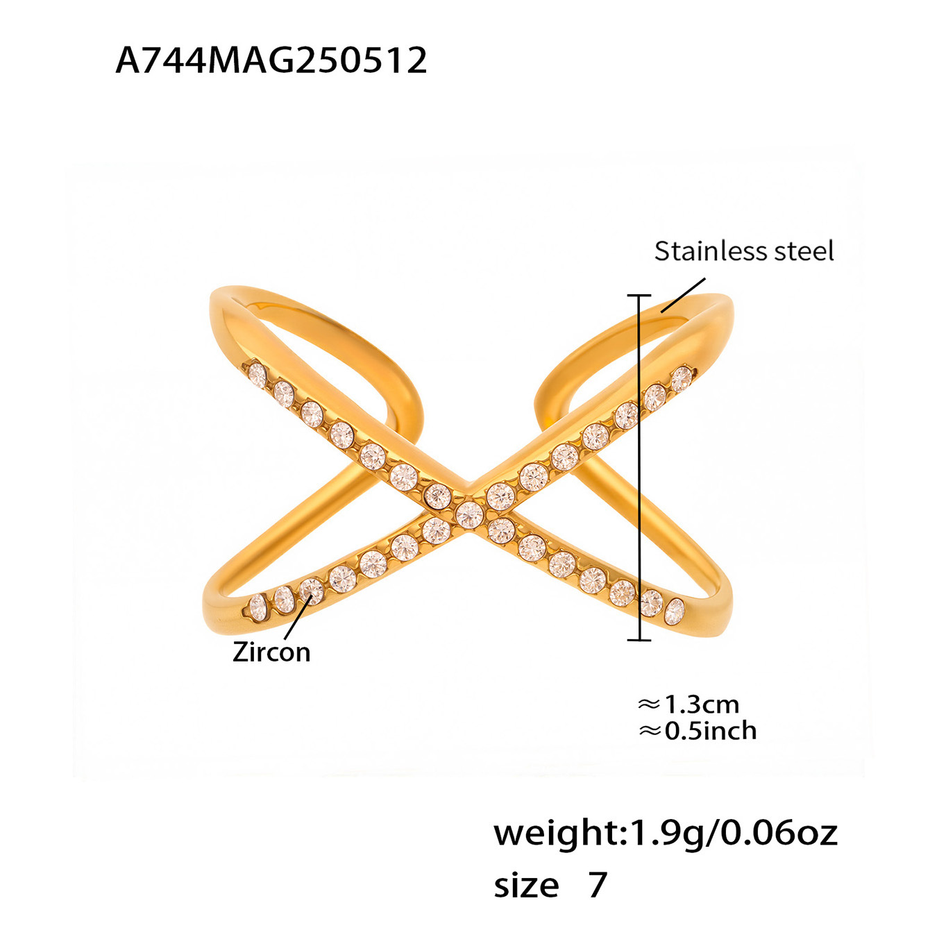 A744-gold 5a zircon ring