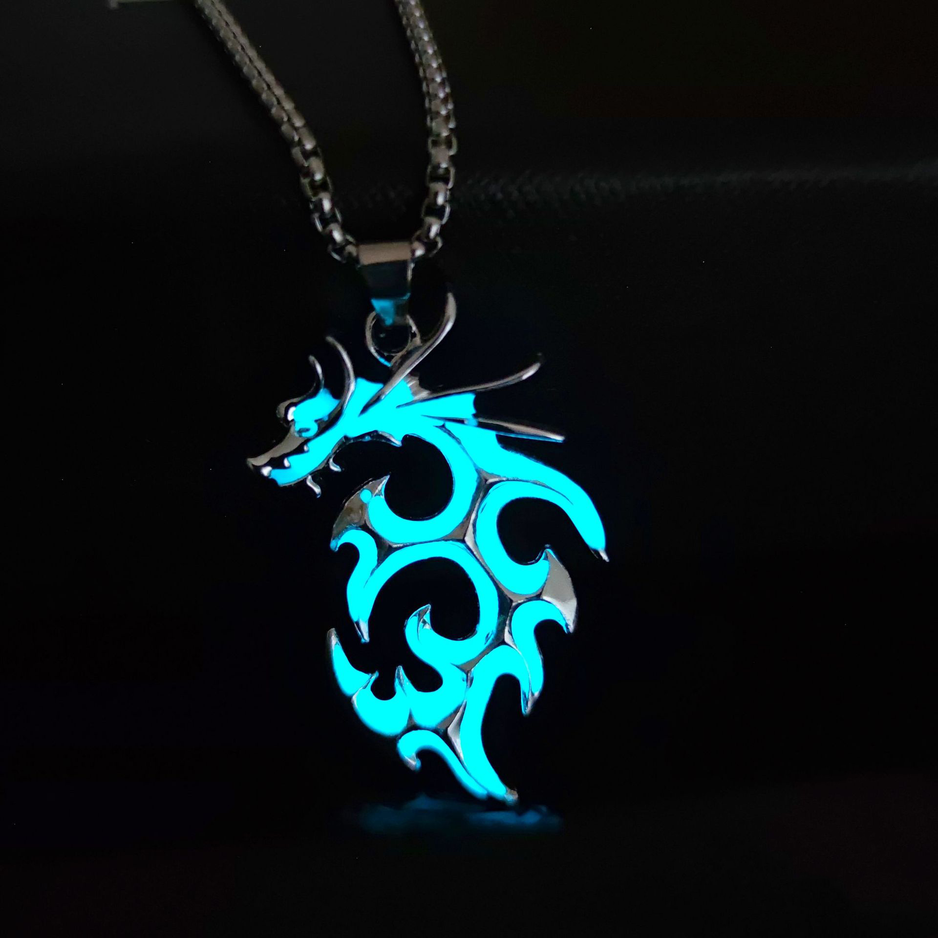 Stainless steel blue green light