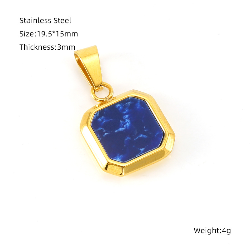 Gold blue turquoise pendant