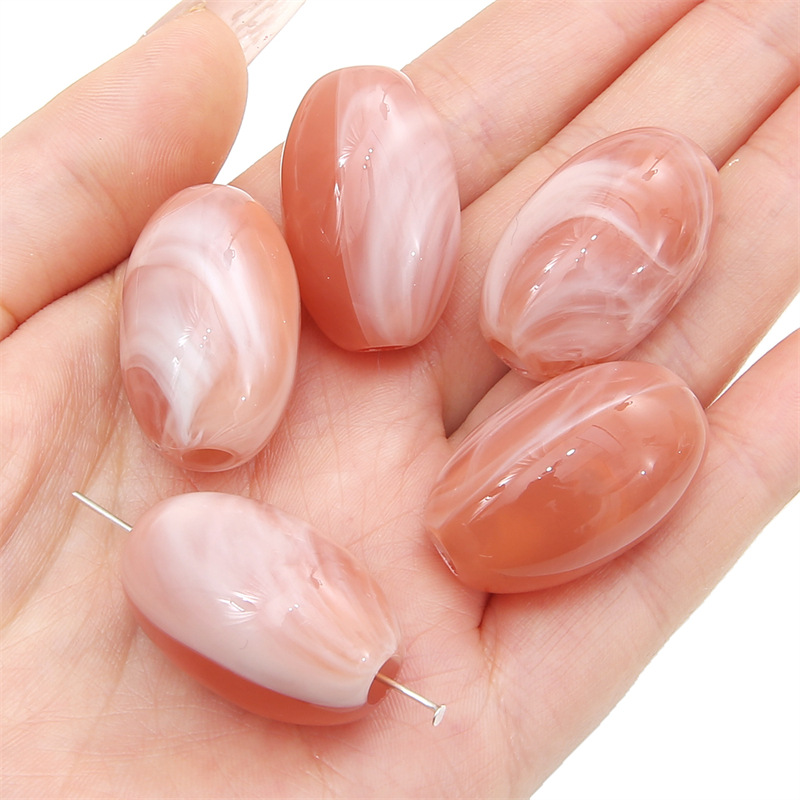 Bean paste red oval beads 18x 29mm/ aperture about 5mm 5/bag