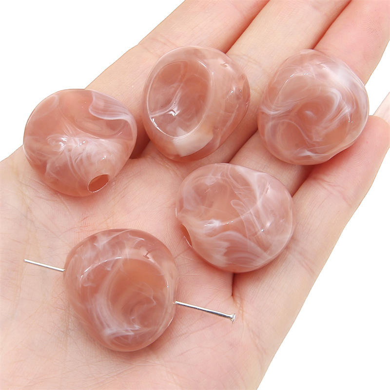 Soya bean paste red special-shaped beads 26x 24mm/ aperture about 5mm 5/bag