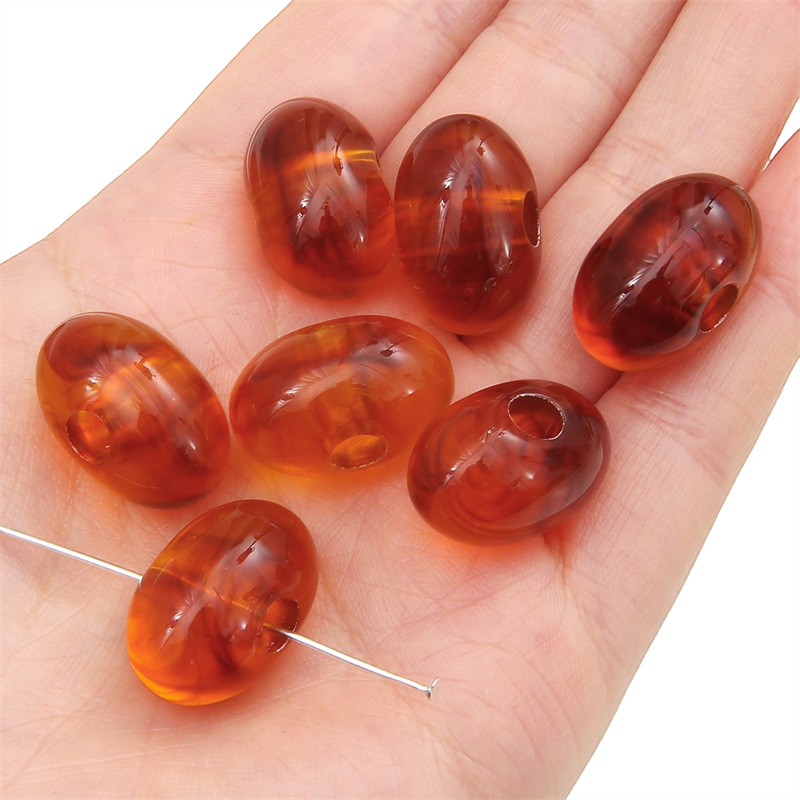 Amber large yibei beads 21x 14mm/ aperture about 5mm 5/bag (about 12g