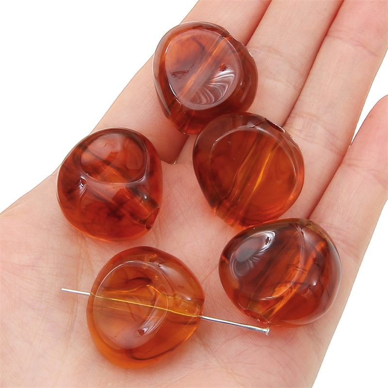 Large package amber shaped beads 26x 24mm/ aperture about 5mm 500 g/bag