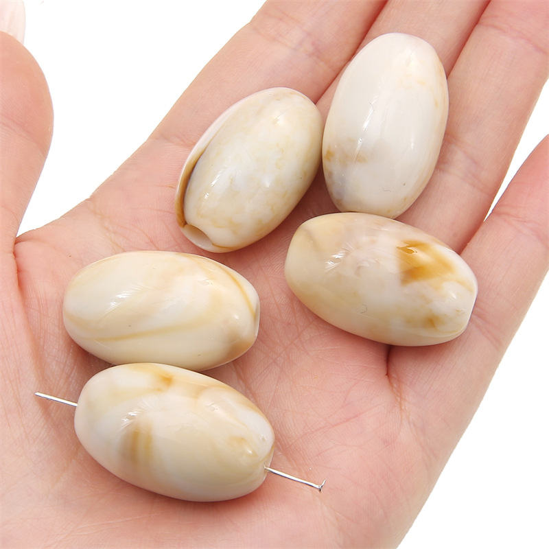 Large package light brown oval beads 18x 29mm/ aperture about 5mm 500 g/bag