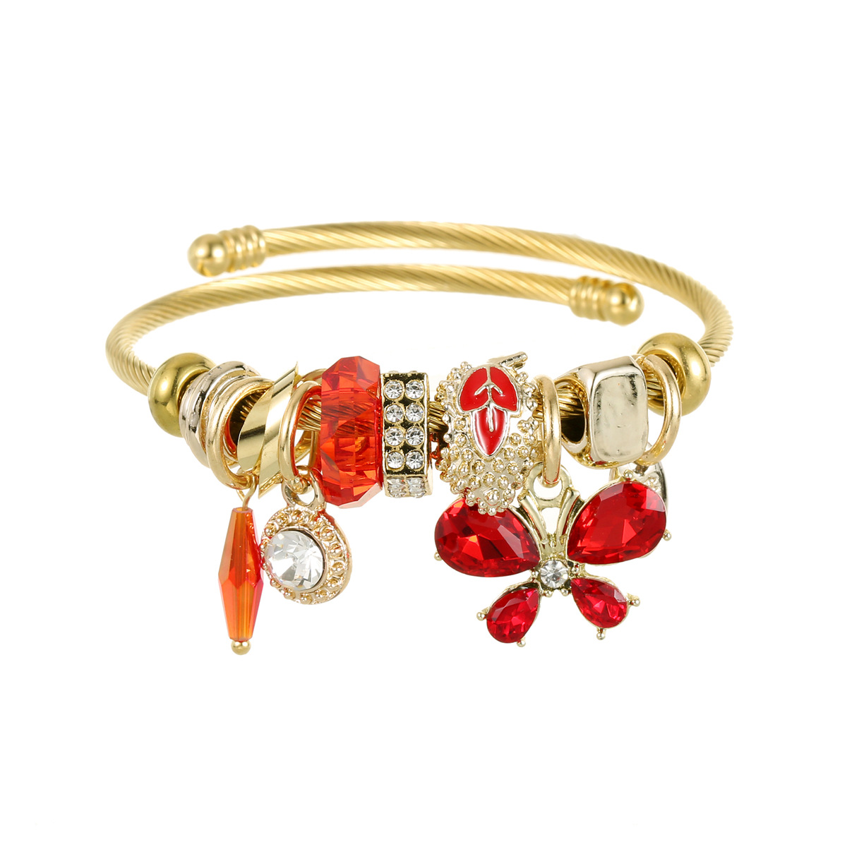 Red butterfly gold plated