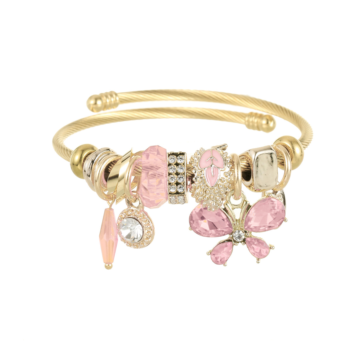 Pink butterfly gold plated