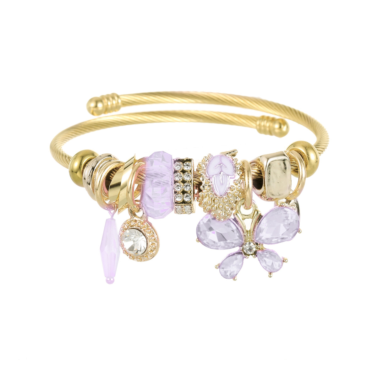 Purple butterfly gold plated