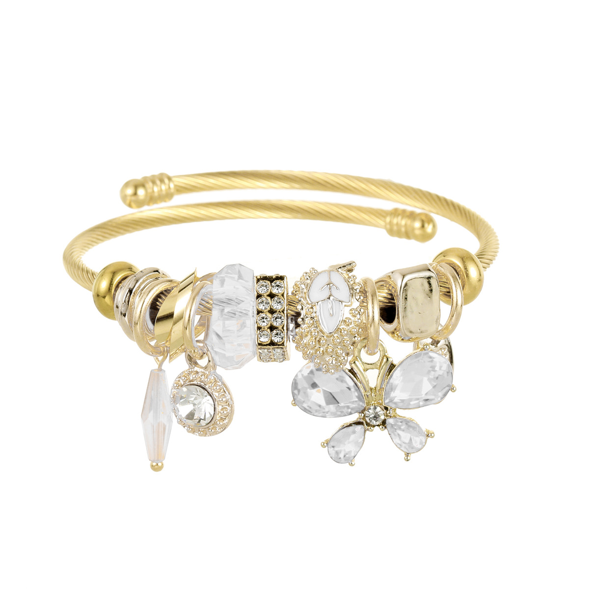 White butterfly gold plated