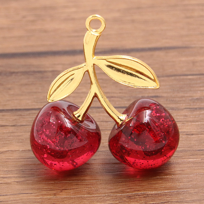 Golden, red and pink cherries