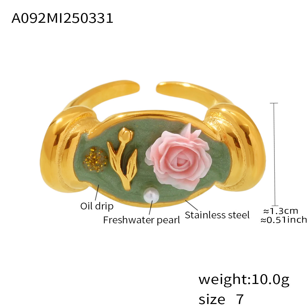 A092-gold pink rose
