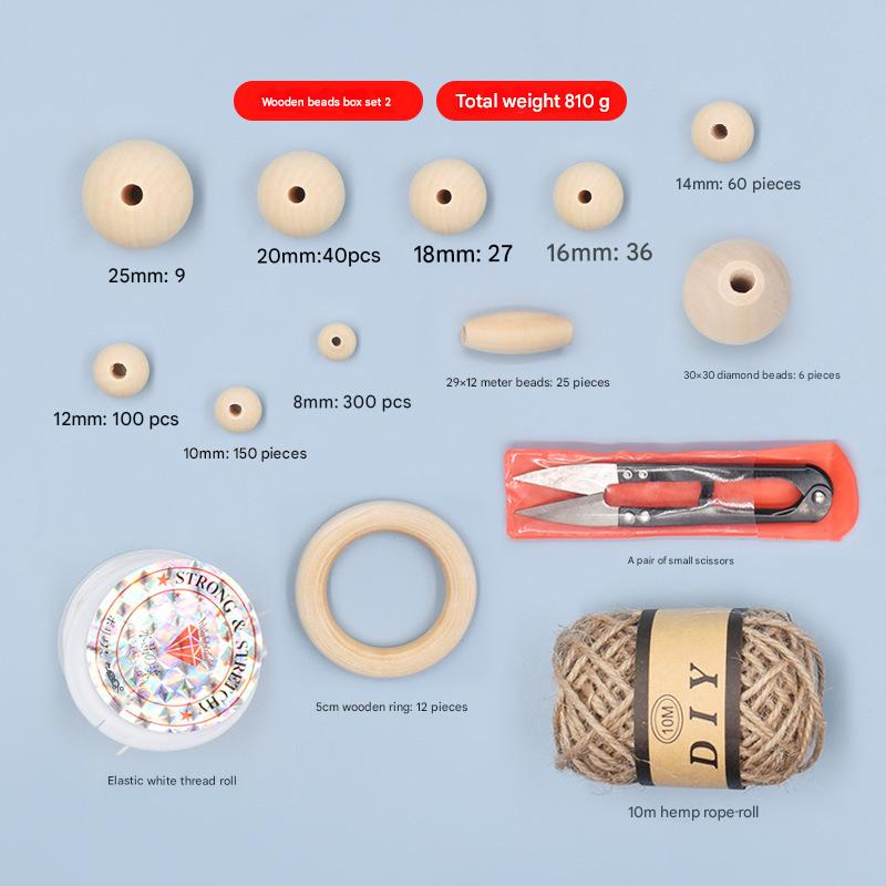 Big 15-grid wooden beads boxed one