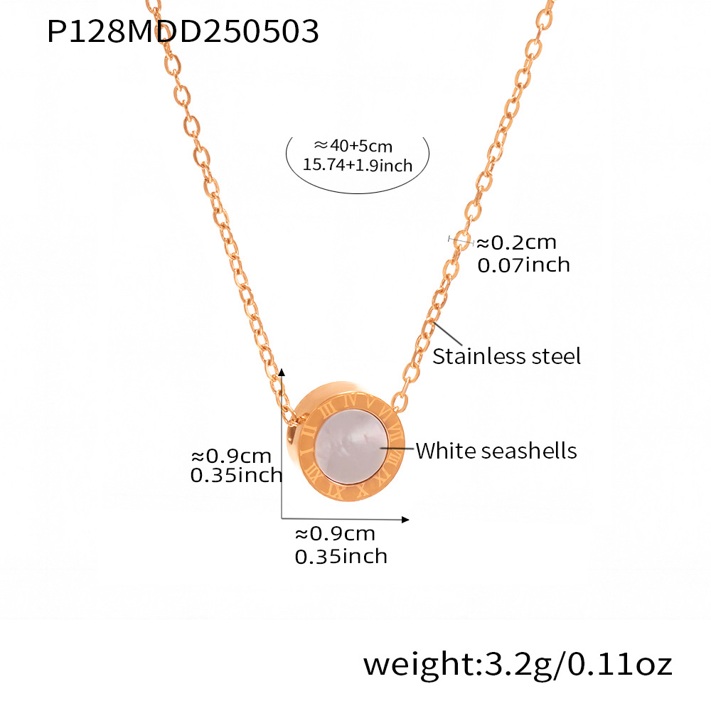 P128- Rose gold White Scallop