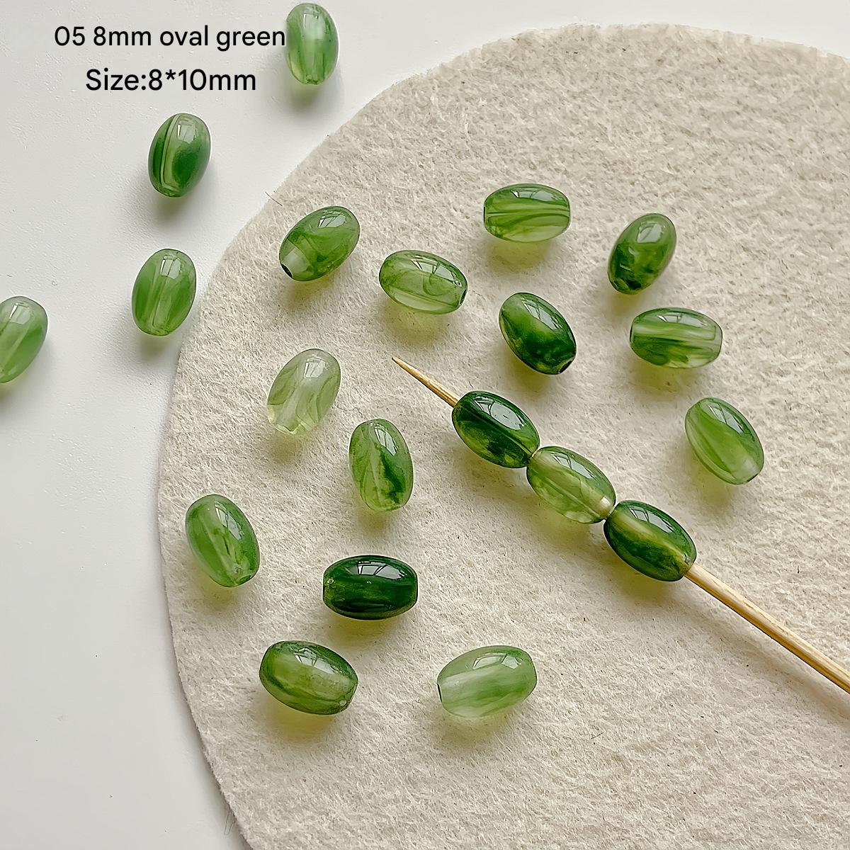 05 /8x10mm/green ovals (10)