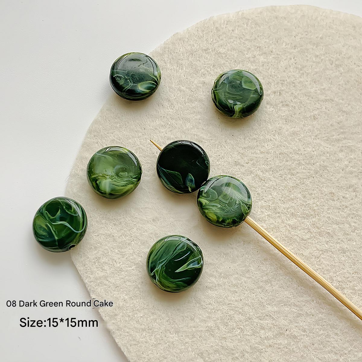 08 /15x15mm/dark green round cakes (10)