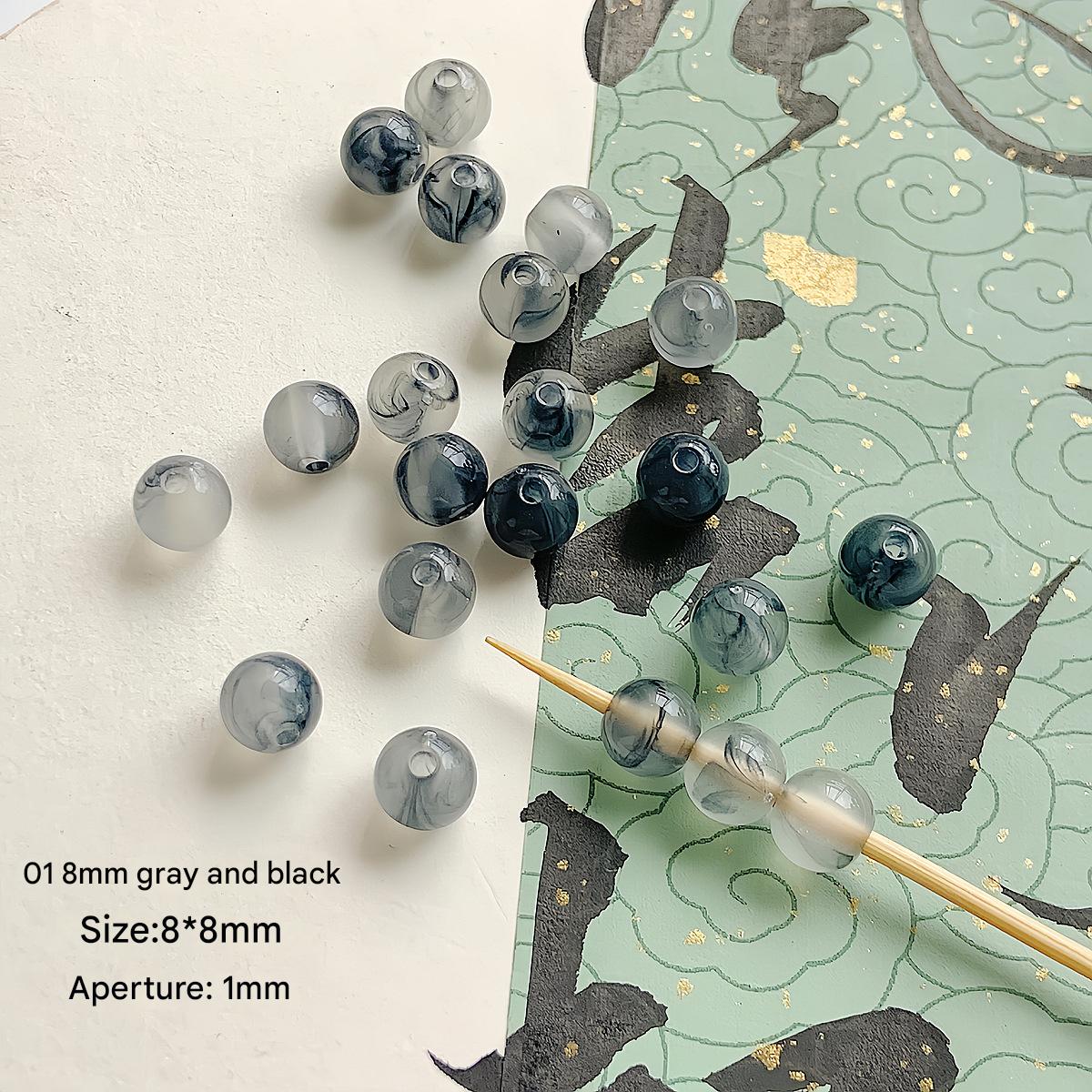 01 8mm gray Black (10pcs)