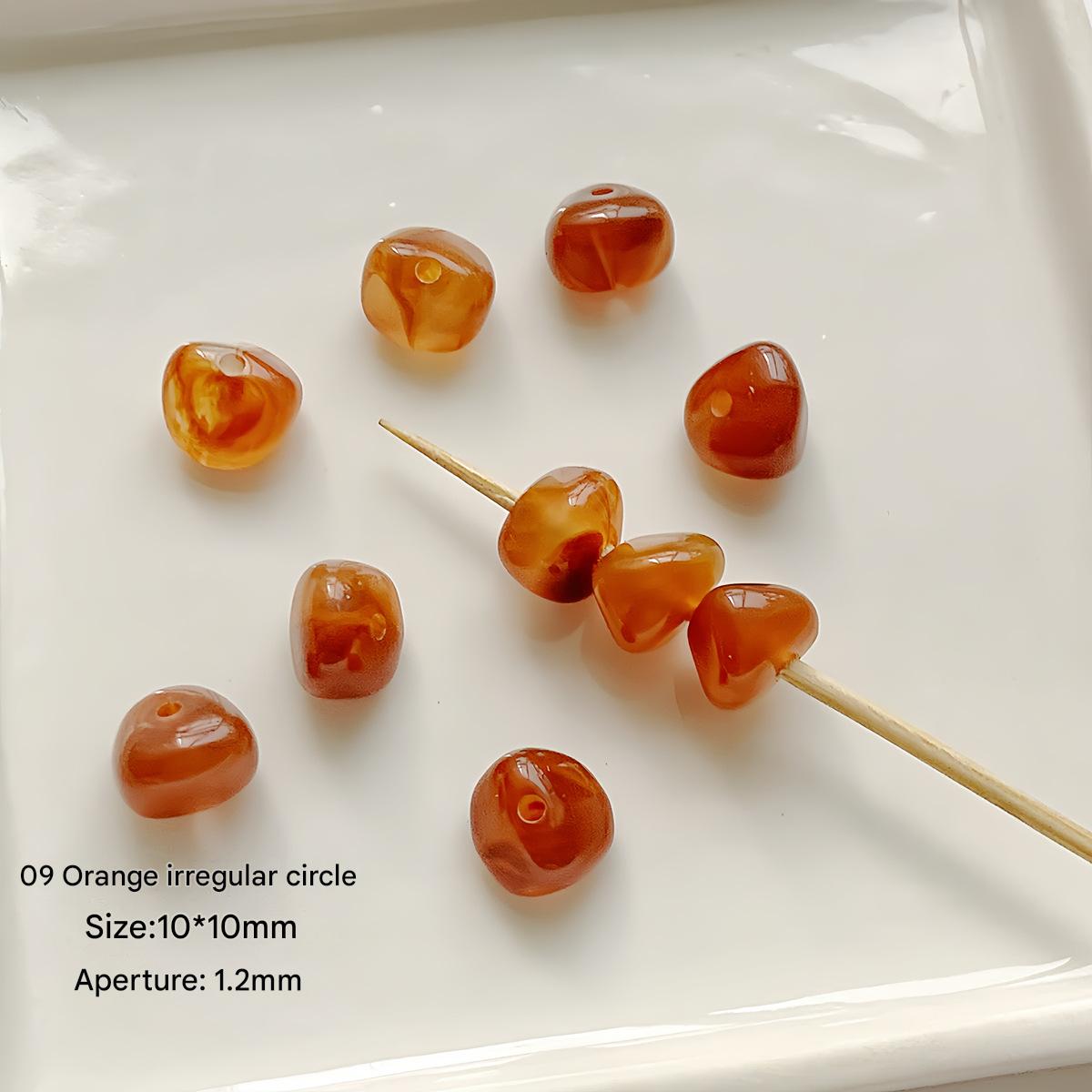 09 /10x10mm/Orange irregular round (10pcs)