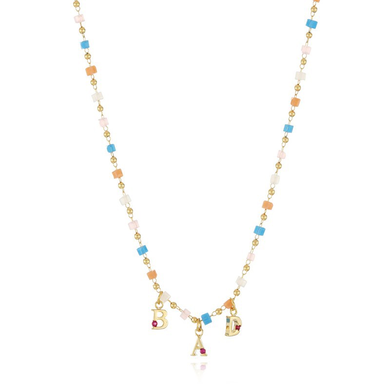 solid color macaroon necklace (excluding letter pendant)