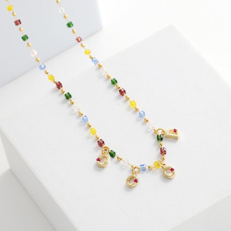 transparent color necklace (excluding letter pendant)