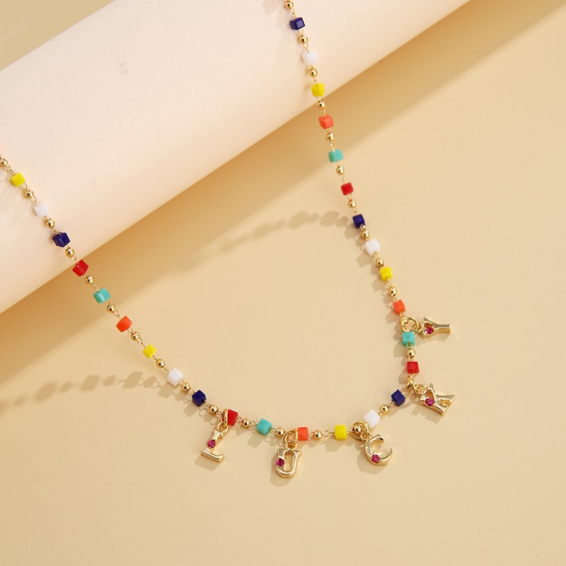 solid color necklace (excluding letter pendant)