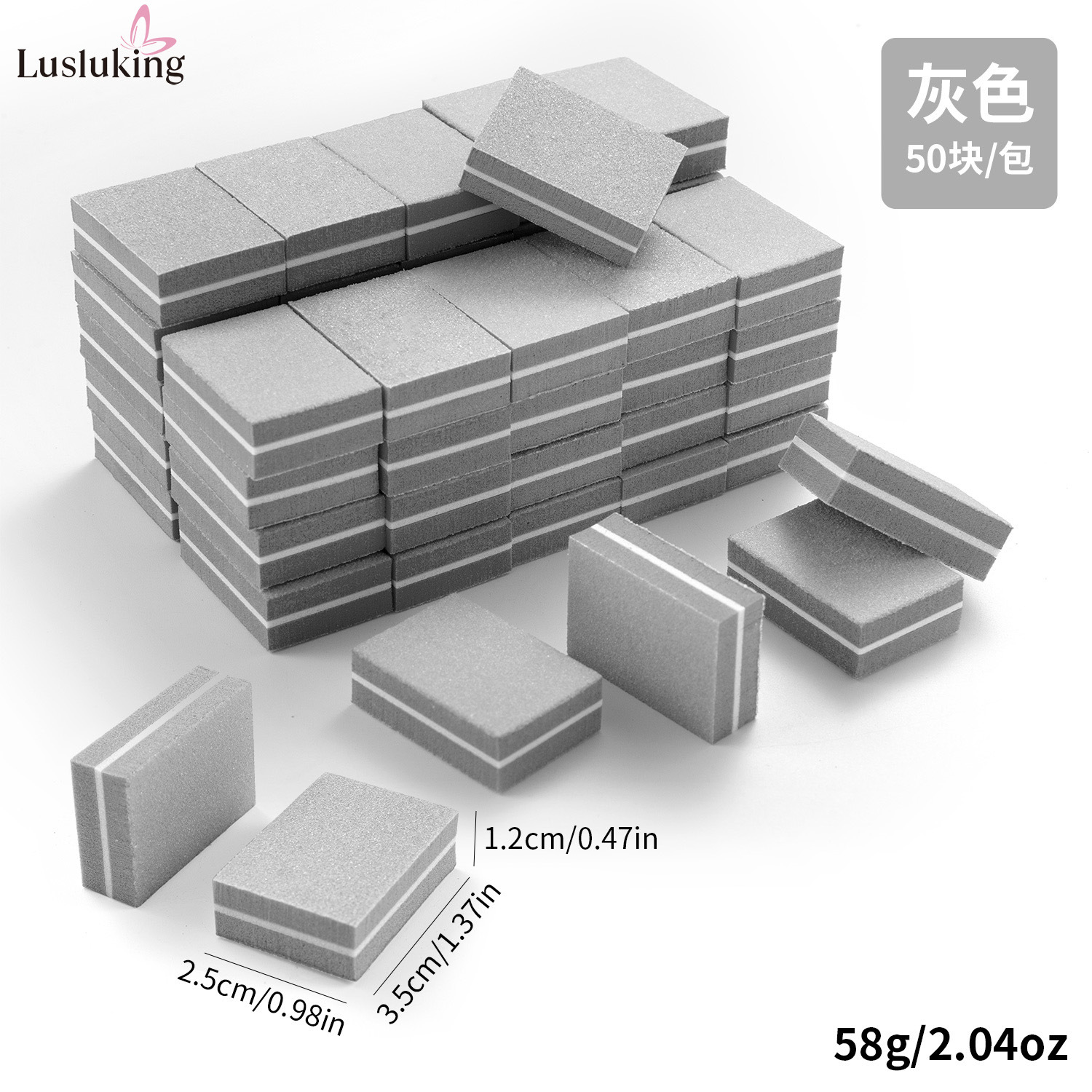 Gray mini tofu cubes (50 pieces per pack)