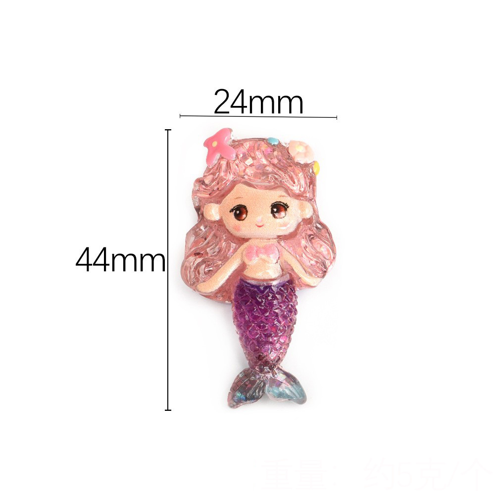 Gradient pink flower mermaid