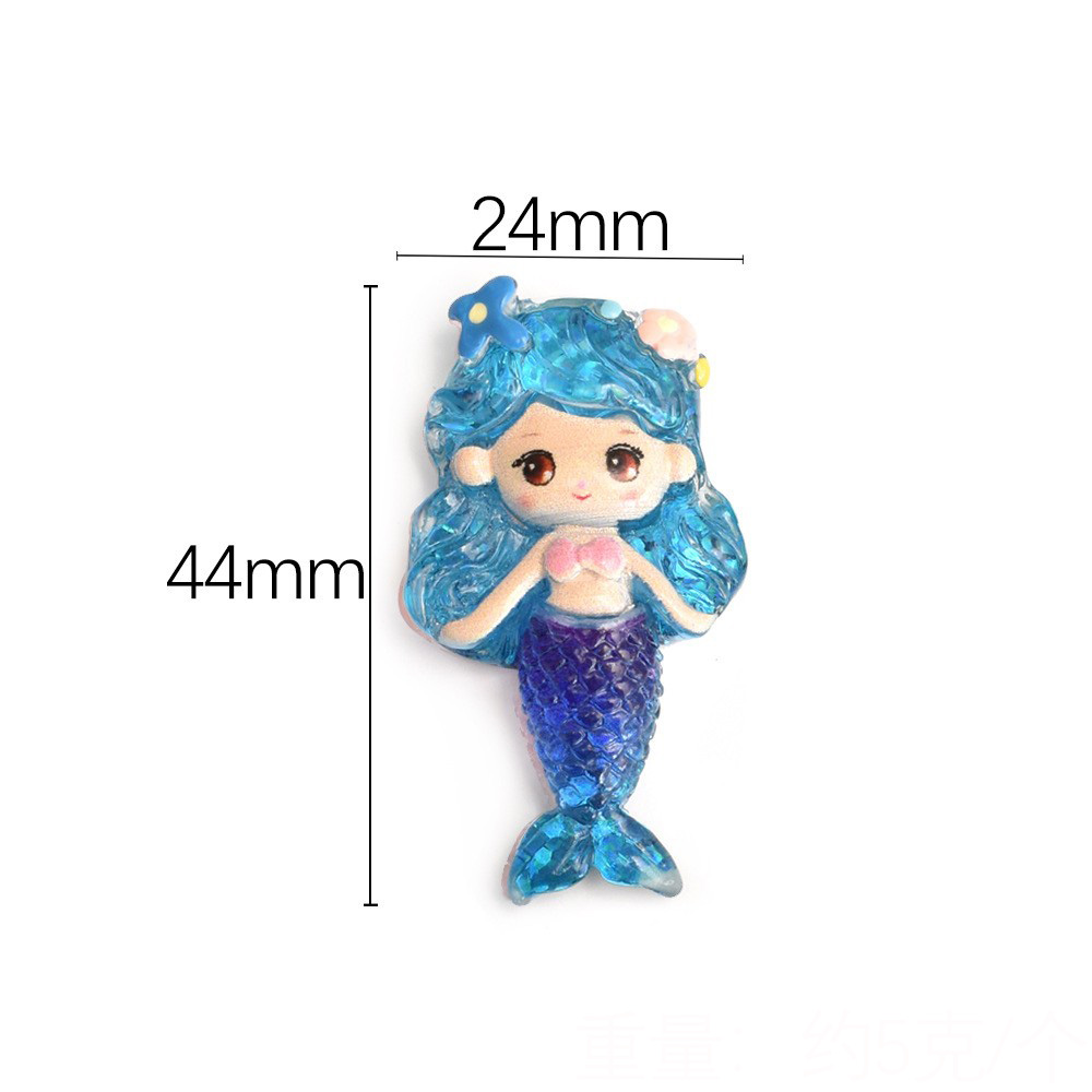 Gradient blue flower mermaid