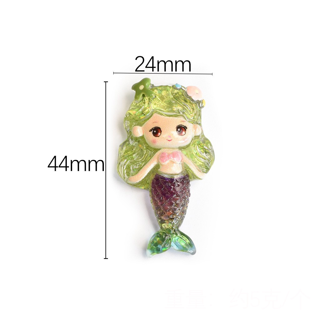 Gradient green flower mermaid