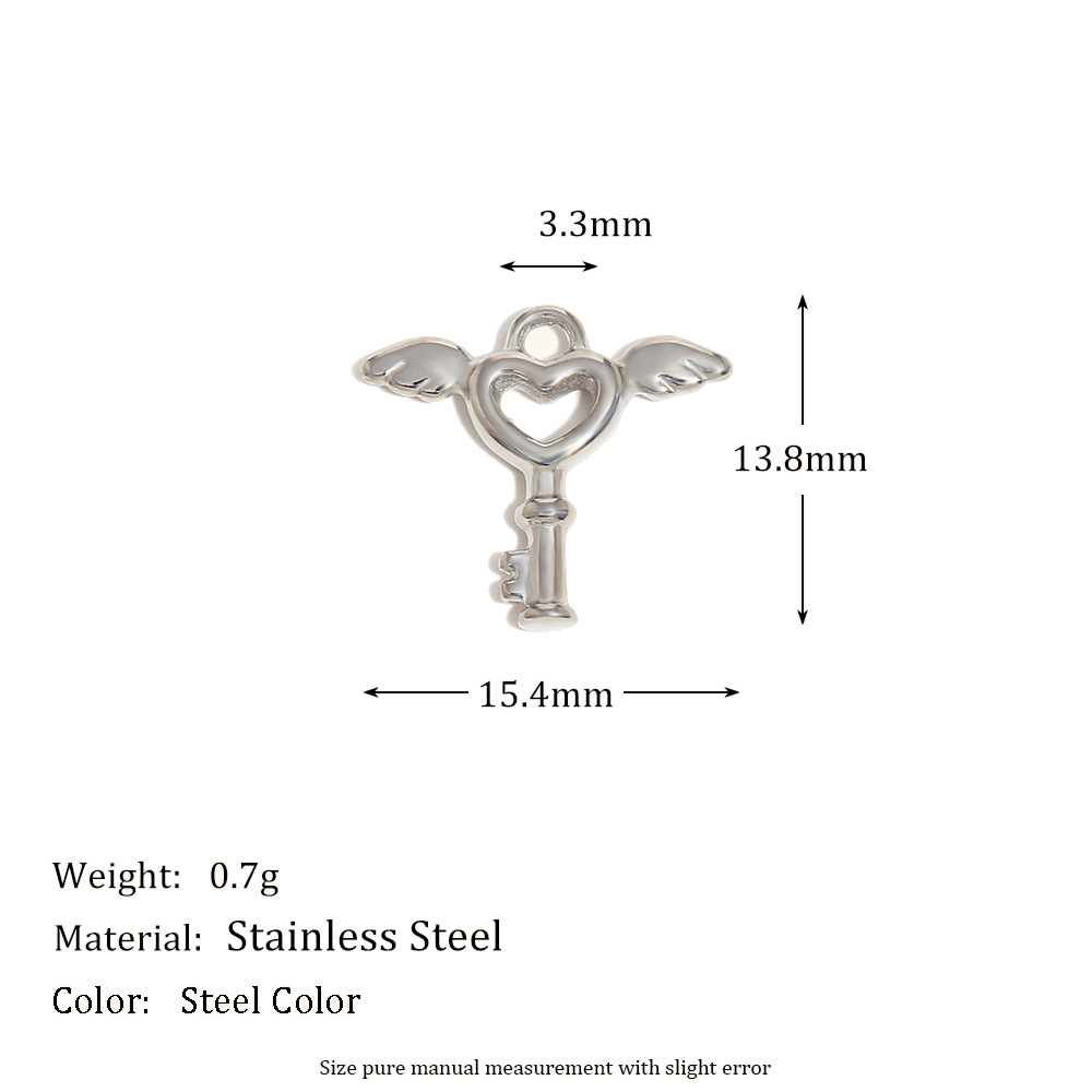 Angel key pendant-steel color