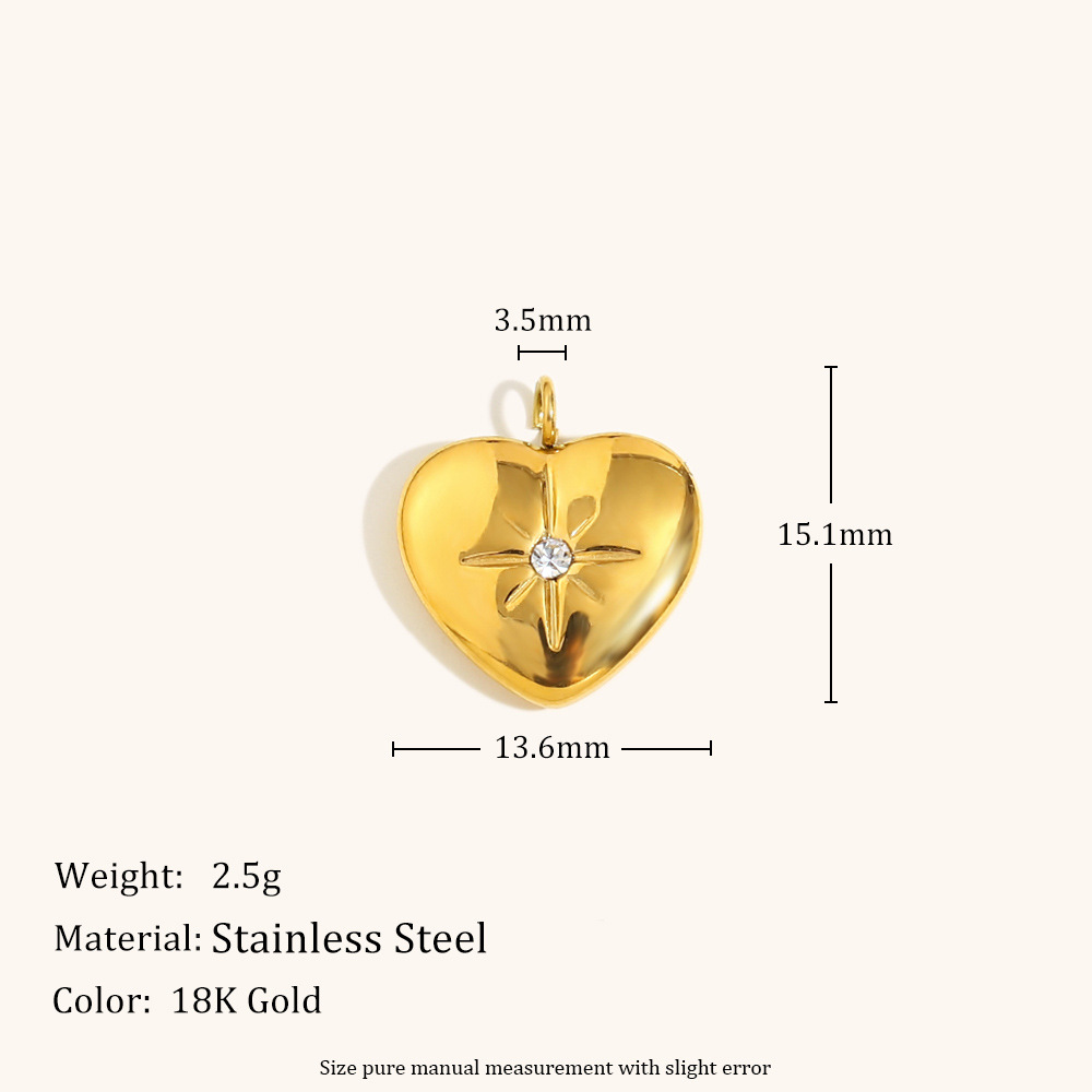 Single dot diamond love pendant-gold