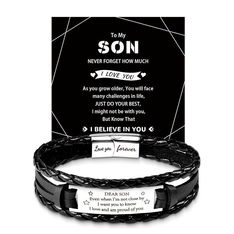 Black leather bracelet