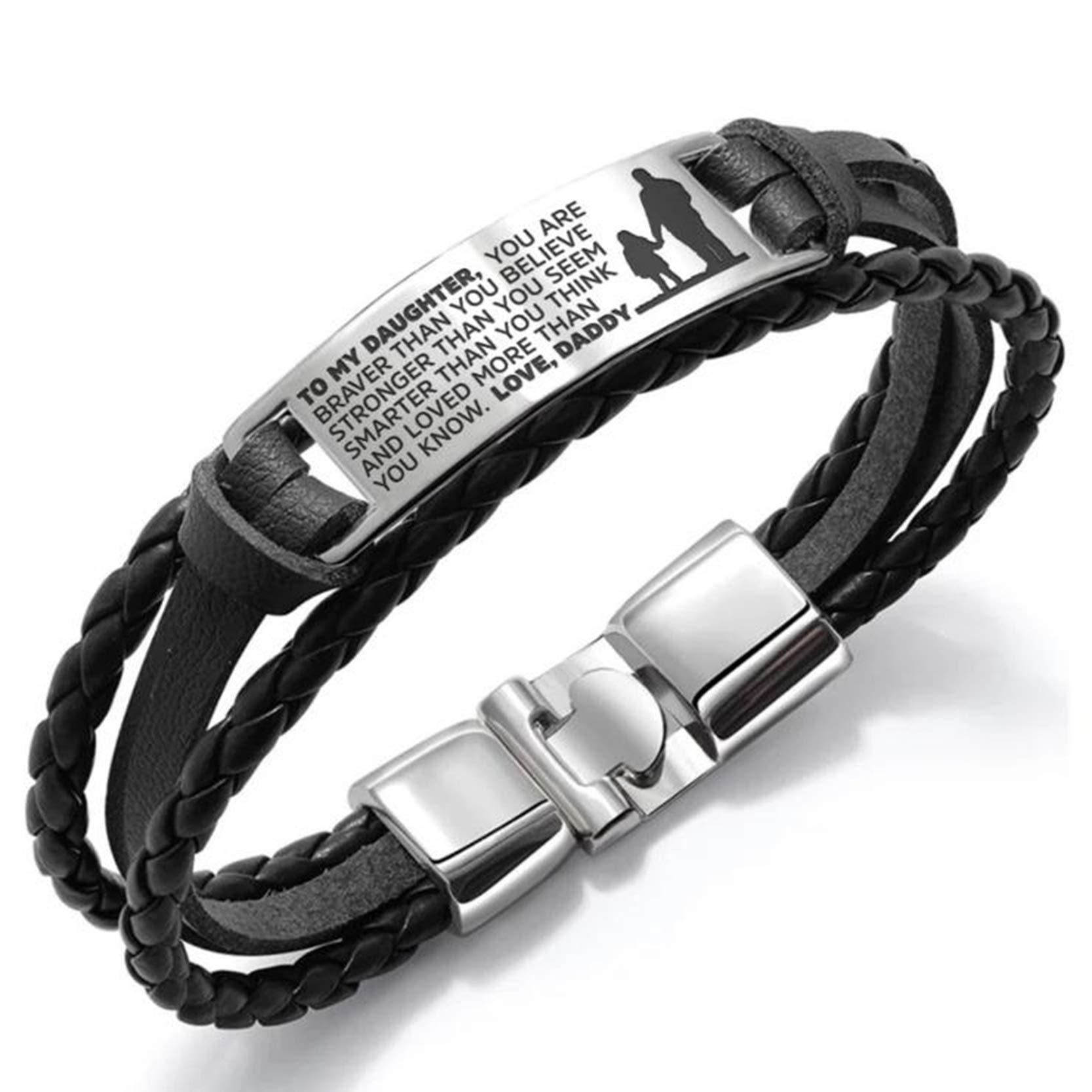Black leather rope steel plate DAD